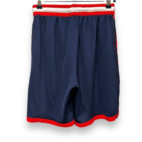 Nike Elite Stripe Basketball Shorts Size Medium Loose Fit Blue Red Dri Fit - Picture 3 of 7